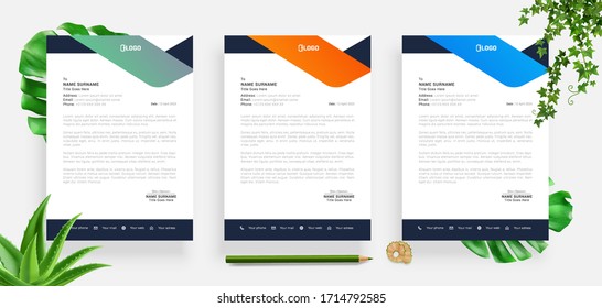 Elegant letterhead template design in minimalist style