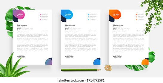 Elegant letterhead template design in minimalist style