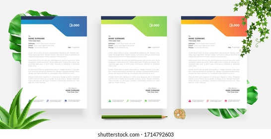 Elegant letterhead template design in minimalist style