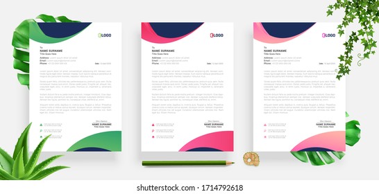 Elegant letterhead template design in minimalist style