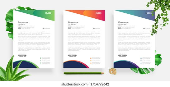 Elegant letterhead template design in minimalist style