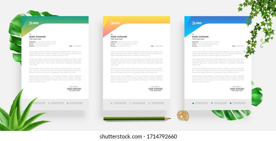 Elegant letterhead template design in minimalist style