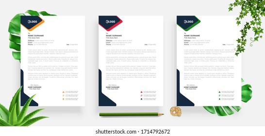 Elegant letterhead template design in minimalist style