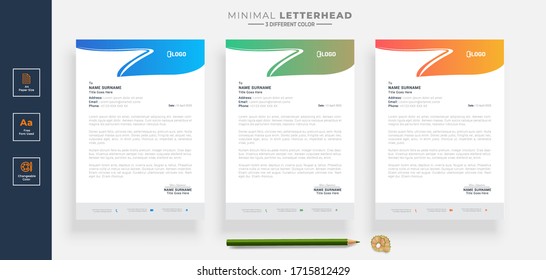 Elegant letterhead template design in minimalist style