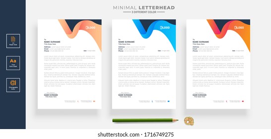 Elegant letterhead template design in minimalist style