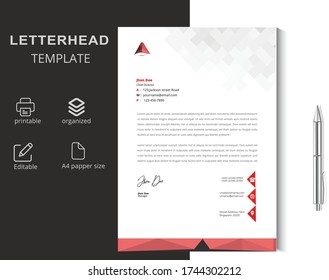 Elegant letterhead template design in minimalist style