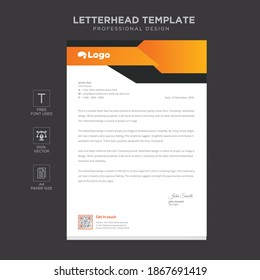 Elegant letterhead template design in minimalist style