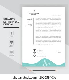 Elegant letterhead template design in minimalist style. eps10