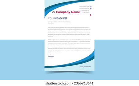 Elegant letterhead template design in minimalist style Minimalistic Modern Design companies, offices