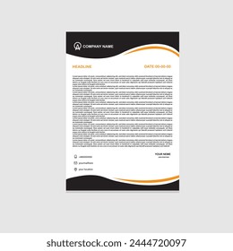Elegant letterhead template design in minimalist style
