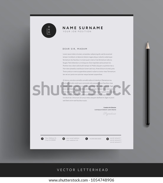 Elegant\
letterhead template design in minimalist\
style