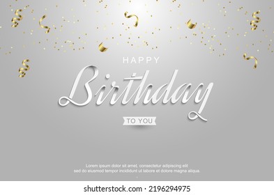 Plantilla de banner de la tarjeta de celebración de cumpleaños elegante Lettering Happy. Ilustración vectorial.