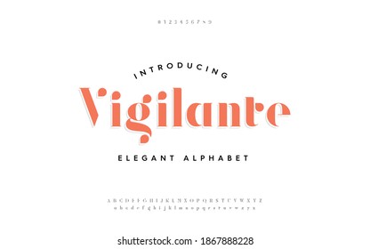 Elegant Lettering Minimal Fashion Designs. Sans serif alphabet letters font and number. Typography fonts regular, typeface uppercase and lowercase. Vector illustration