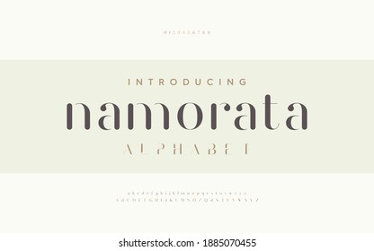 Elegant Lettering Minimal Fashion Designs. Sans serif alphabet letters font and number. Typography fonts regular, typeface uppercase and lowercase. Vector illustration