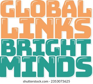 An elegant lettering vector design symbolizing the intercontinental connections and brilliant ideas fostered by the Internet.