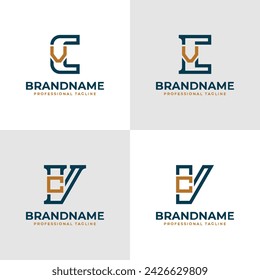 Elegant Letters CV and VC Monogram Logo, suitable for business with CV or VC initials