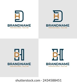 Elegant Letters DH and HD Monogram Logo, suitable for business with HD or DH initials