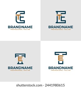 Elegant Letters ET and TE Monogram Logo, suitable for business with ET or TE initials