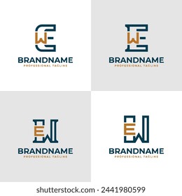 Letras elegantes EW y WE Monograma Logo, adecuado para negocios con iniciales EW o WE