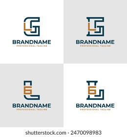 Letras elegantes GL y logotipo de monograma LG, adecuado para negocios con iniciales LG o GL