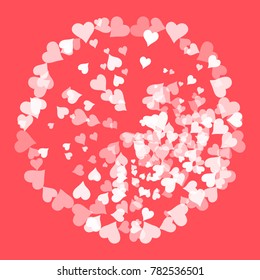 Elegant light background with hearts and place for text. Valentine s Day. Happy Valentine s day. Postcard, poster, or background for your design