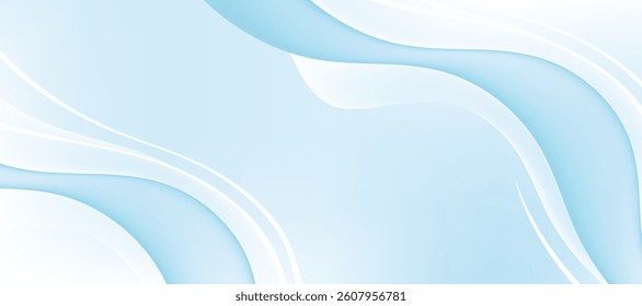 Elegant Light Blue Abstract Wave Background. Modern green turquoise and blue gradient wave curve shape design.