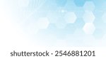 Elegant light blue background featuring hexagonal patterns and geometric lines, ideal for technology and modern design projects