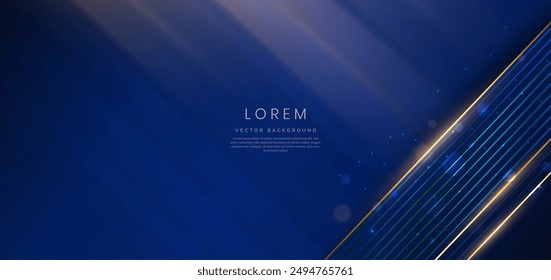 Elegant light blue diagonal line on dark blue background with lighting effect sparkle copy space for text. Vector illustration