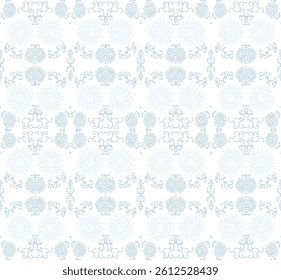 Elegant Light Blue Floral Pattern on White Background