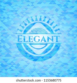 Elegant light blue mosaic emblem