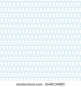 Elegante padrão floral sem emenda azul claro com simetria geométrica, perfeito para fundos, tecidos e decoração.