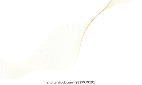 An elegant light colored wavy line forms a graceful abstract design on a pristine white background