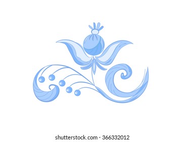 Elegant light colored winter decorative weave in tins of blue. Vector illustration.