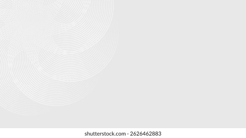 Elegant Light Gray Abstract Background with Circular Geometric Patterns for Modern Designs and Creative Projects with Space for Text and Creative Uses