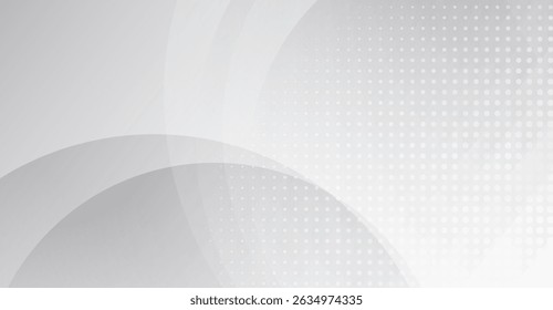 Elegant Light Gray Abstract Background with Halftone Dots and Smooth Curves for Modern Designs and Clean Presentations Creating a Subtle and Refined Look