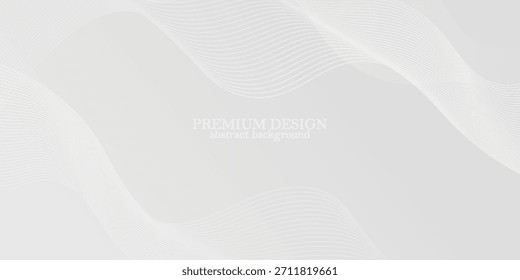 Elegante fondo abstracto gris claro con líneas onduladas suaves y un estilo de diseño premium limpio y moderno. Para Anuncios, presentaciones de negocios, fondos modernos premium.