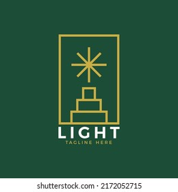 Elegant Light Line Logo Vector. Pillar or Stairs Nature Luxury Monogram Logo Identity for Branding, Business, Appare, Fasion, Jewellery and Luxury Brand