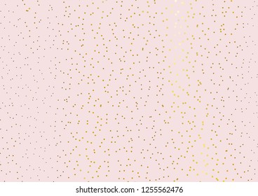 Elegant light pink Wallpaper with Golden dots, circles. Vector illustration