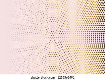Elegant light pink Wallpaper with Golden dots, circles. Vector illustration