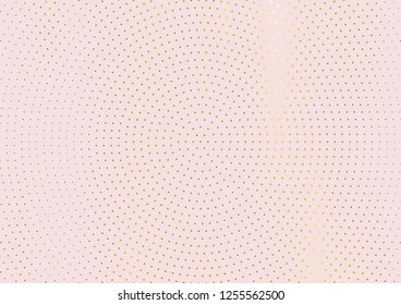 Elegant light pink Wallpaper with Golden dots, circles. Vector illustration