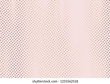 Elegant light pink Wallpaper with Golden dots, circles. Vector illustration