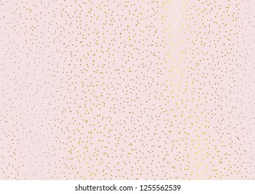 Elegant light pink Wallpaper with Golden dots, circles. Vector illustration