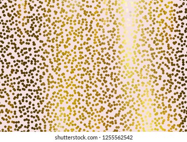 Elegant light pink Wallpaper with Golden dots, circles. Vector illustration
