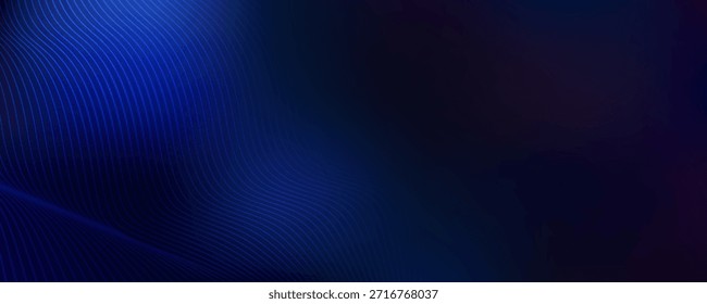 Elegante, helle Wellen, die auf dunklem Hintergrund fließen. Minimalistischer Hintergrund für Banner, Poster, Cover, Broschüren, Flyer. modernes Trenddesign