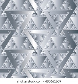 Elegant light white abstract geometric vector seamless pattern background wallpaper illustration with abstract 3d volumetric geometric triangles figures 