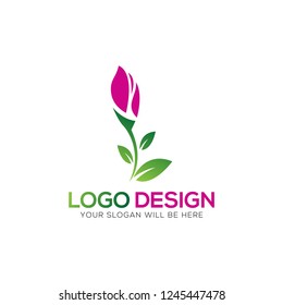 Elegant Lily Flower Logo Design - Vector Illustration