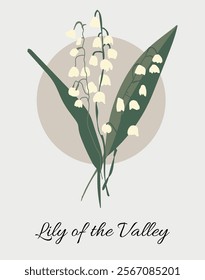 Elegant Lily of the Valley Botanical Artwork - Minimalist Flower Design