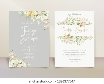 Elegant Lily Wedding Invitation Card Set