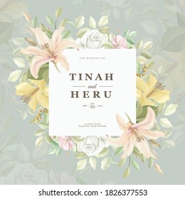 Elegant Lily Wedding Invitation Card Set