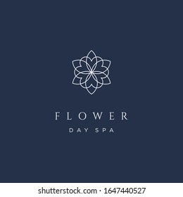 elegant line art abstract logo design templates for spa, floral shops and cosmetics. floral outline monogram design template, monogram ornamental flower logo in luxury style